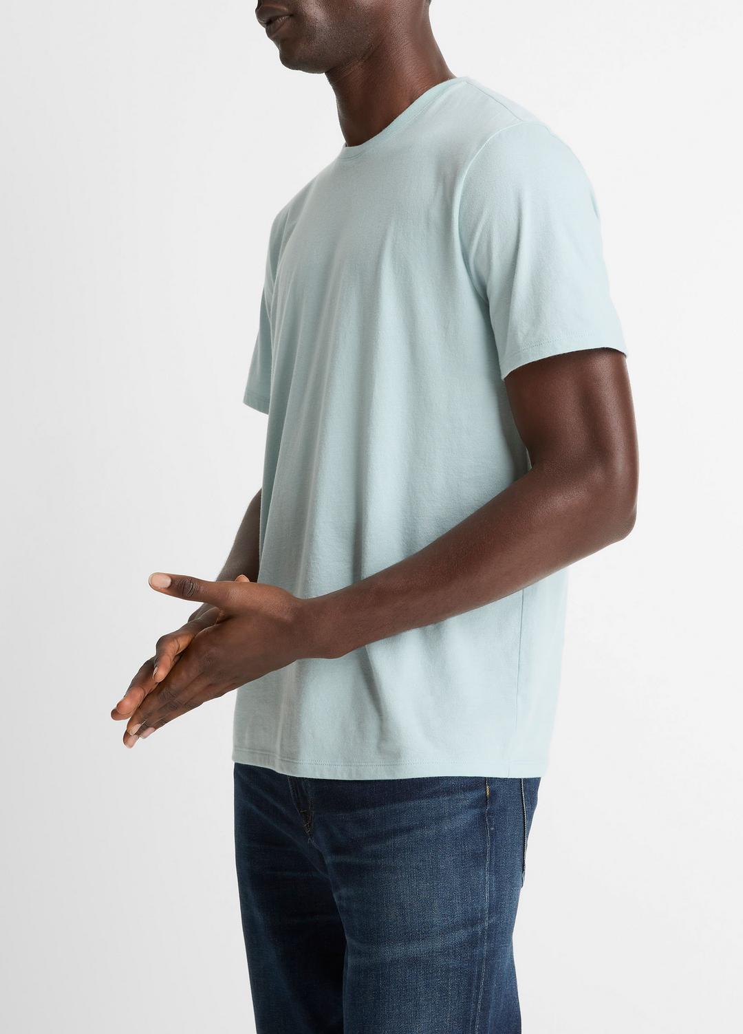 VINCE Pima Cotton Crew Neck T-Shirt in Short Sleeve