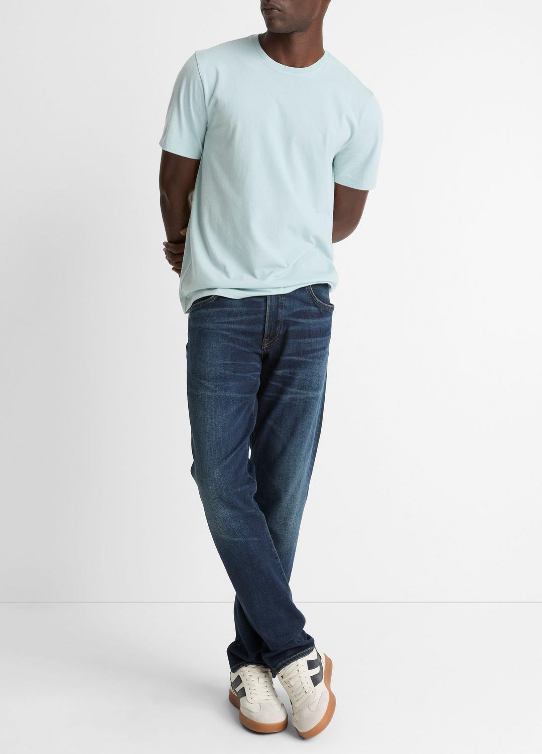 VINCE Pima Cotton Crew Neck T-Shirt in Short Sleeve