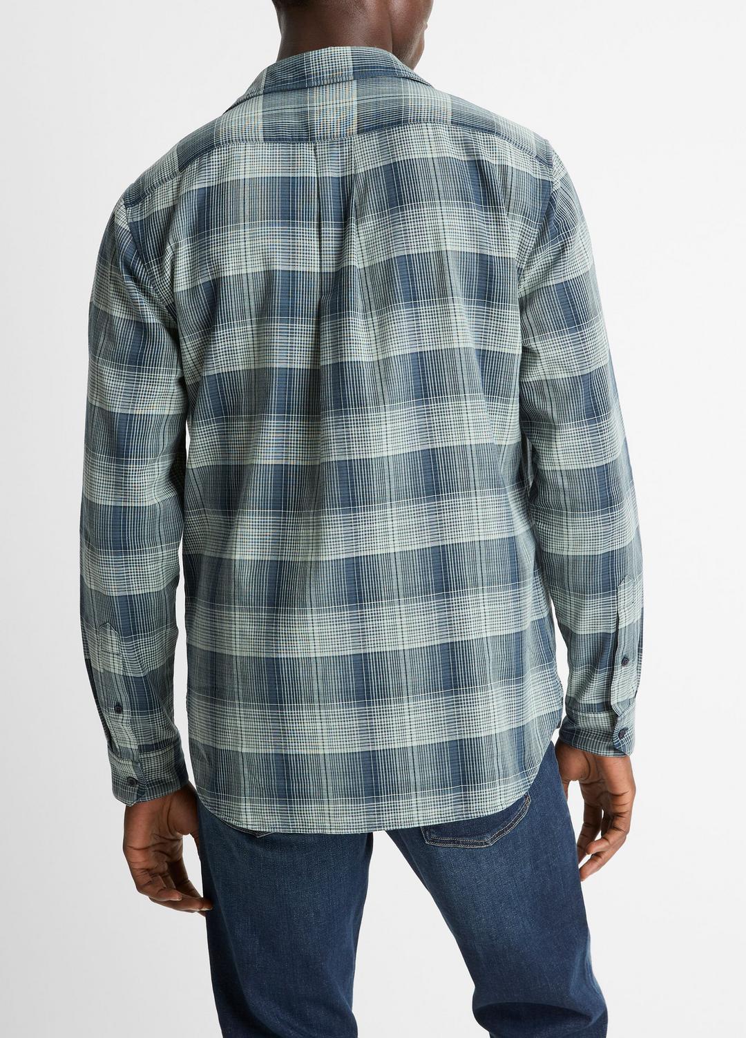 VINCE Big Sky Plaid Cotton Button-Front Shirt in Long Sleeve
