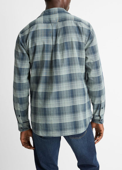 VINCE Big Sky Plaid Cotton Button-Front Shirt in Long Sleeve