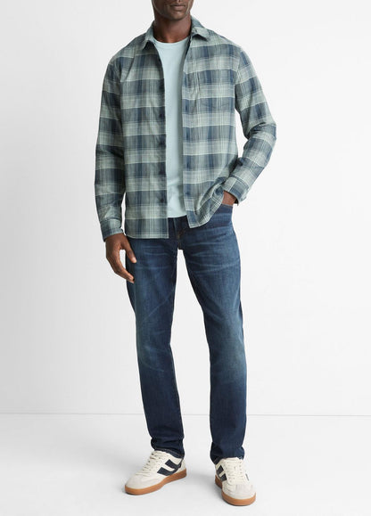 VINCE Big Sky Plaid Cotton Button-Front Shirt in Long Sleeve