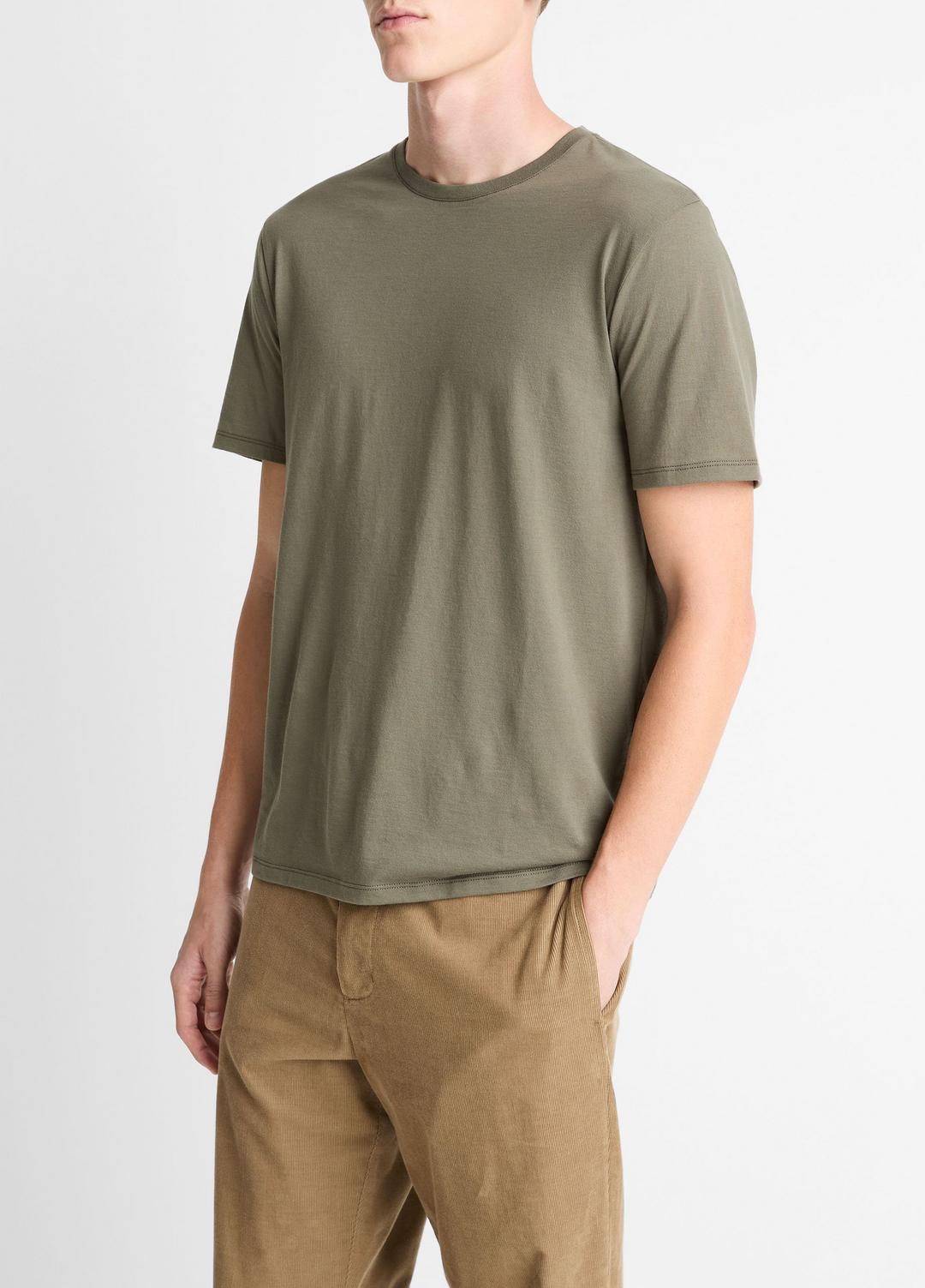 VINCE Pima Cotton Crew Neck T-Shirt in Short Sleeve