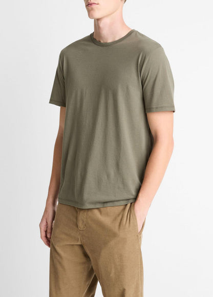 VINCE Pima Cotton Crew Neck T-Shirt in Short Sleeve
