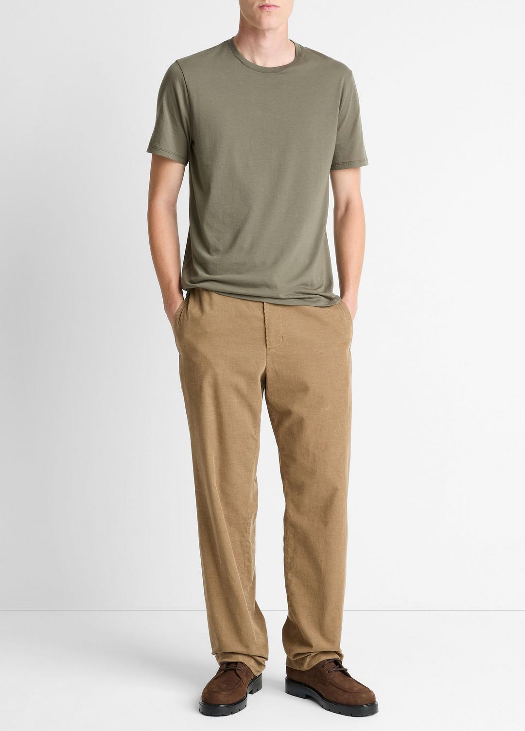 VINCE Pima Cotton Crew Neck T-Shirt in Short Sleeve