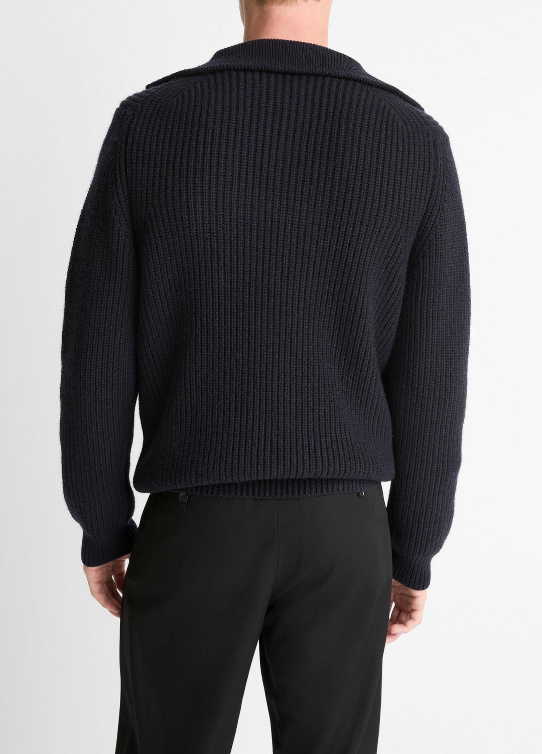 VINCE Heirloom Shaker Wool-Cashmere Quarter-Zip Sweater in Quarter Zip