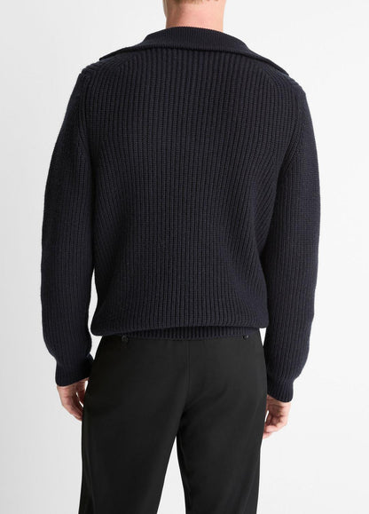 VINCE Heirloom Shaker Wool-Cashmere Quarter-Zip Sweater in Quarter Zip