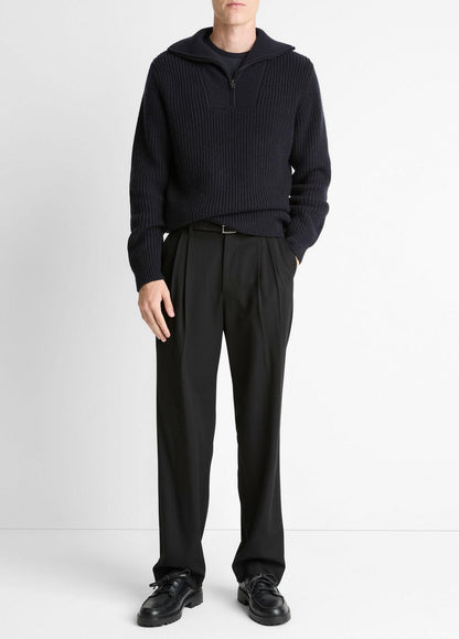 VINCE Heirloom Shaker Wool-Cashmere Quarter-Zip Sweater in Quarter Zip