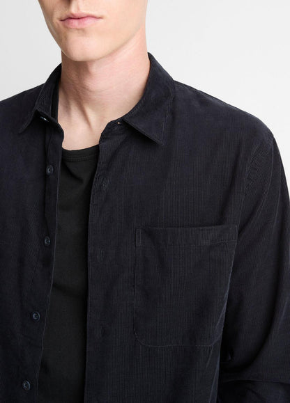 VINCE Italian Cotton Corduroy Button-Front Shirt in Long Sleeve