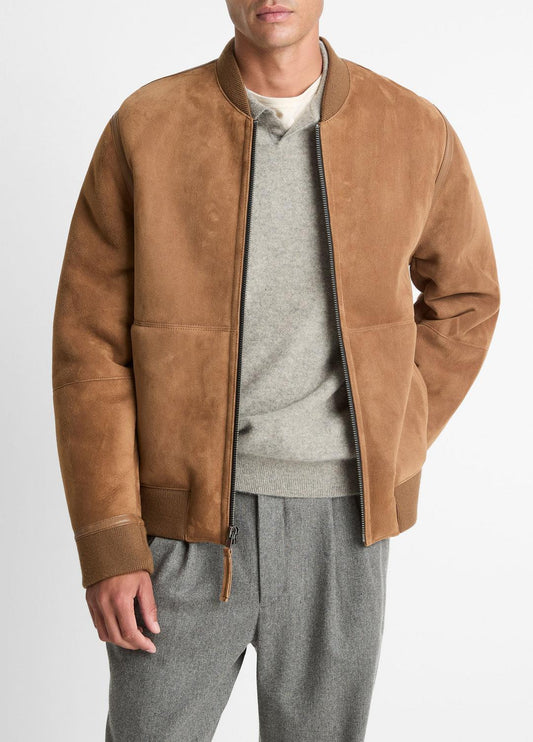 VINCE Shearling Bomber Jacket in Jackets