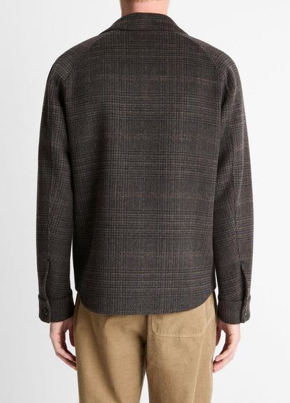VINCE Plaid Splittable Wool-Blend Shirt Jacket in Shirt Jackets