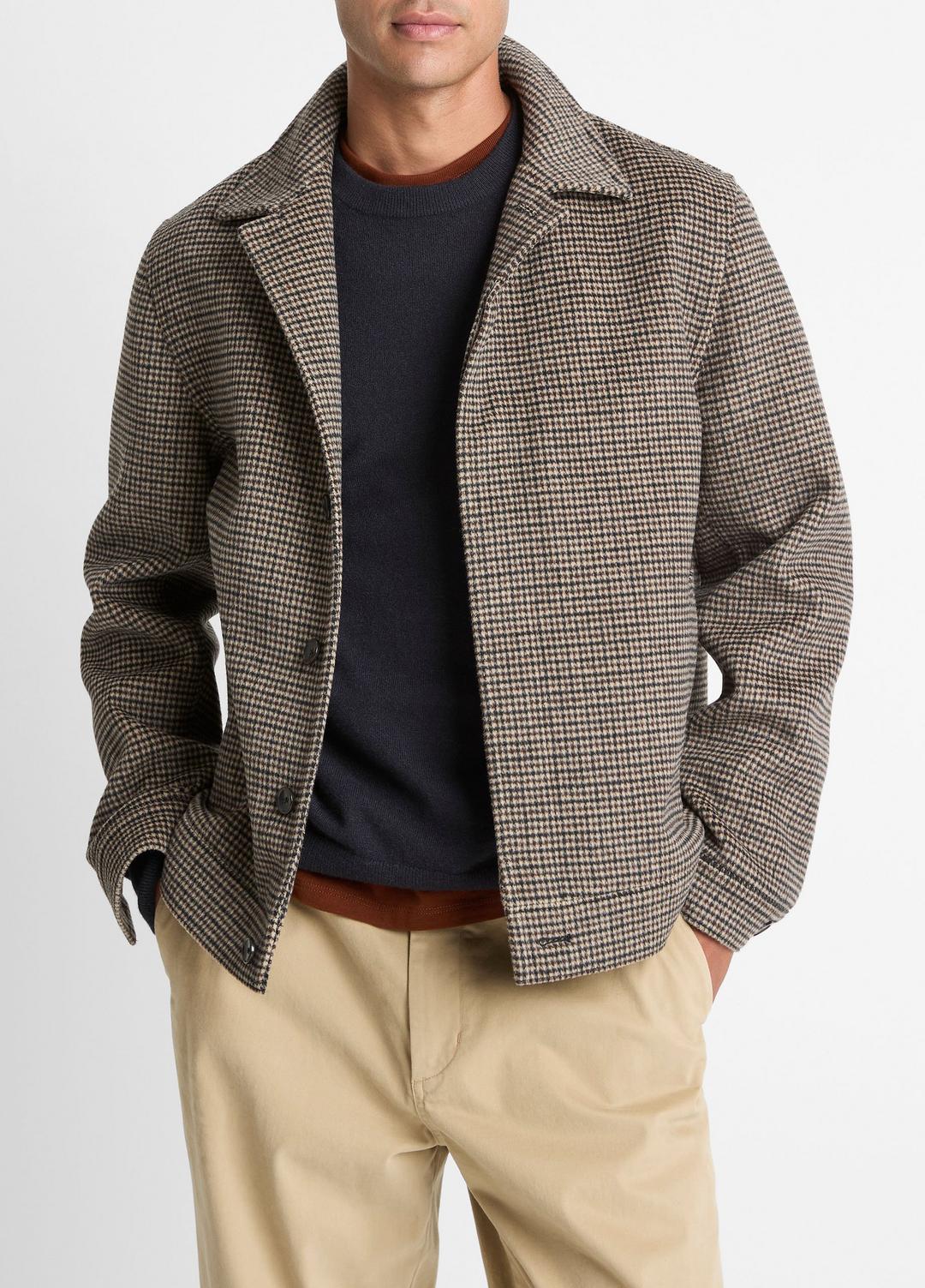 VINCE Houndstooth Bomber Jacket in Jackets