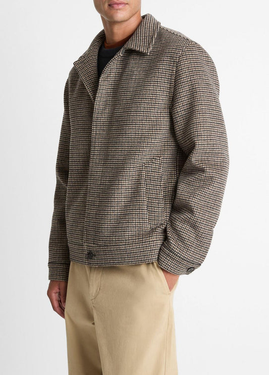 VINCE Houndstooth Bomber Jacket in Jackets