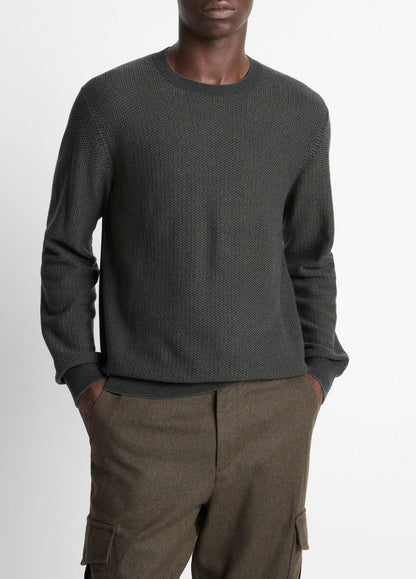 VINCE Geo-Jacquard Wool-Blend Crew Neck Sweater in Crew Neck