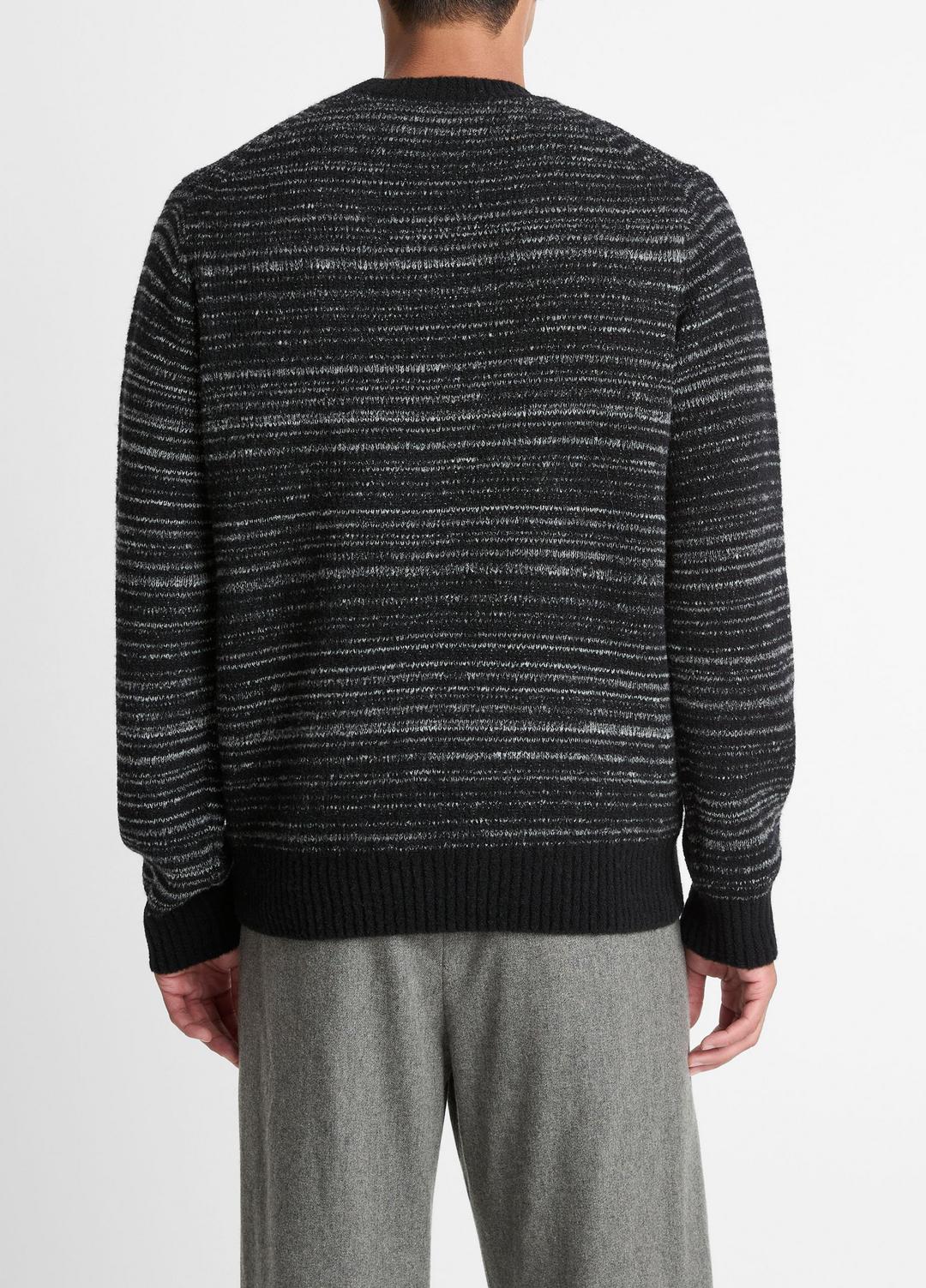 VINCE Marled Stripe Merino Wool-Blend Sweater in Crew Neck
