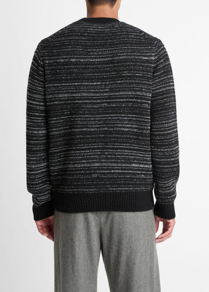 VINCE Marled Stripe Merino Wool-Blend Sweater in Crew Neck