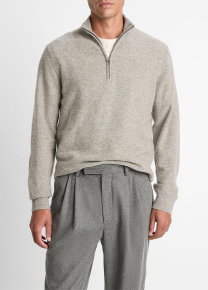 VINCE Plush Cashmere Quarter-Zip Sweater in Quarter Zip