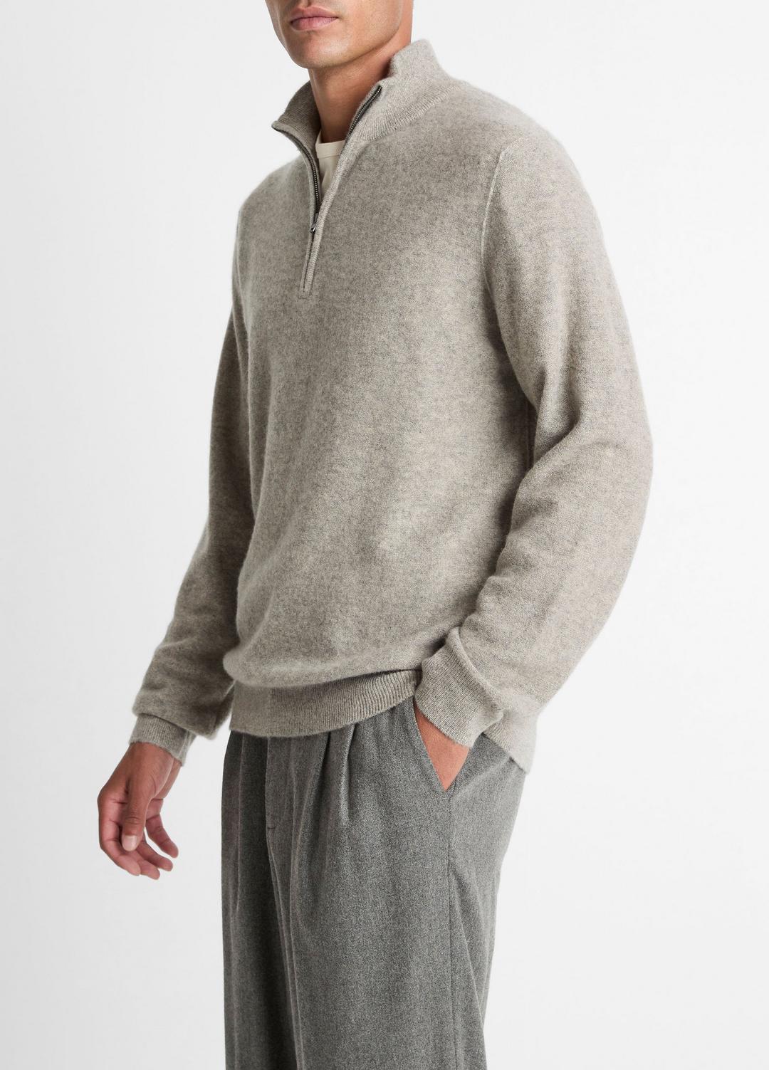 VINCE Plush Cashmere Quarter-Zip Sweater in Quarter Zip