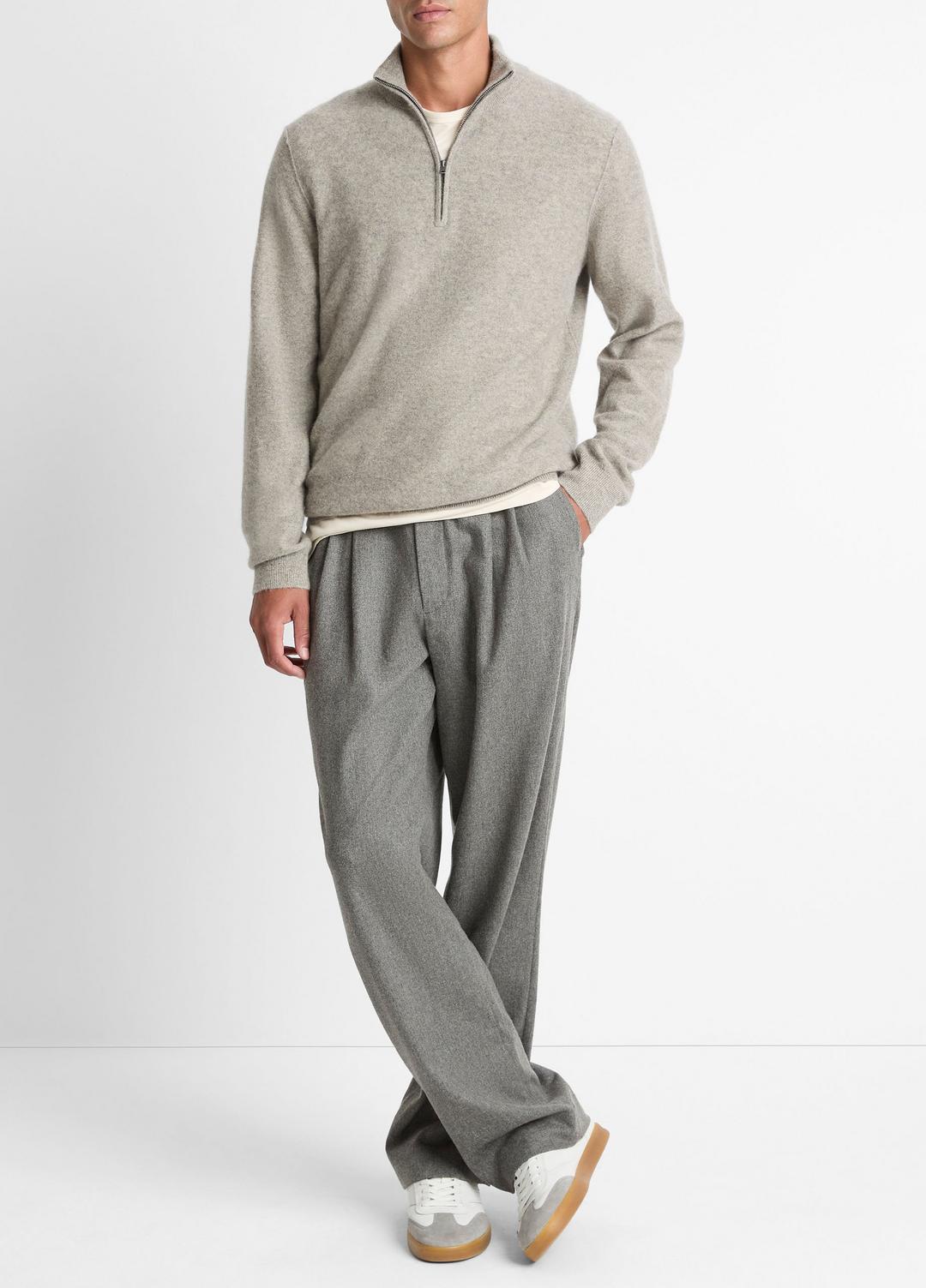 VINCE Plush Cashmere Quarter-Zip Sweater in Quarter Zip