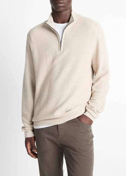 VINCE Geo-Jacquard Wool-Blend Quarter-Zip Sweater in Quarter Zip
