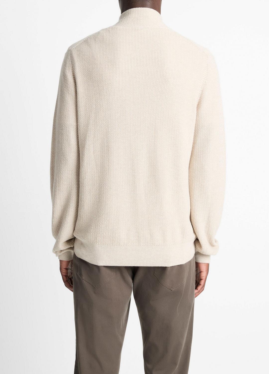 VINCE Geo-Jacquard Wool-Blend Quarter-Zip Sweater in Quarter Zip