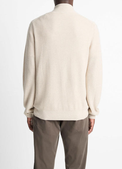 VINCE Geo-Jacquard Wool-Blend Quarter-Zip Sweater in Quarter Zip
