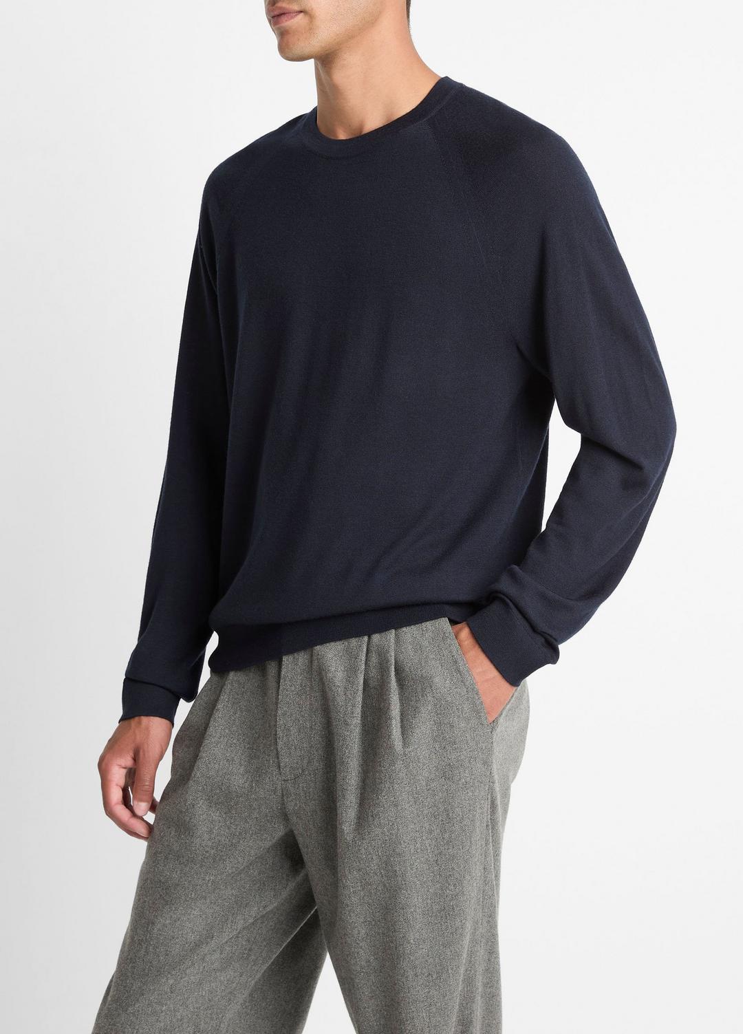 VINCE Featherweight Wool-Cashmere Crew Neck Sweater in Crew Neck