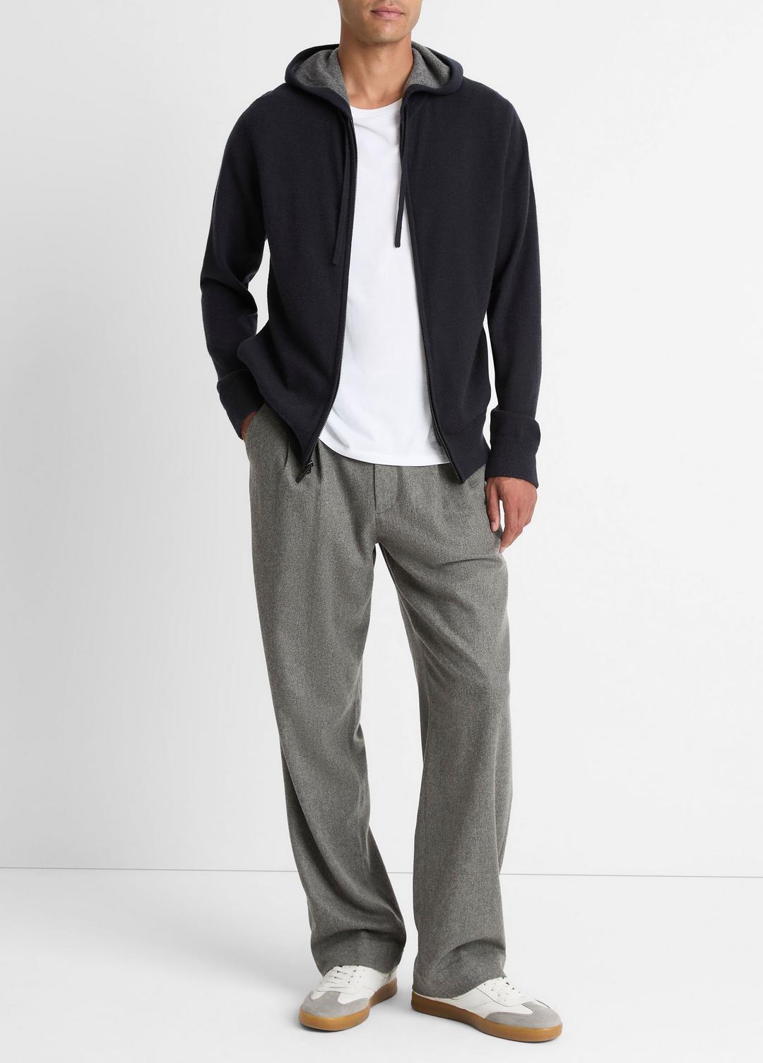 VINCE Cashmere Zip-Front Hoodie in Cashmere