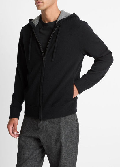 VINCE Cashmere Zip-Front Hoodie in Cashmere