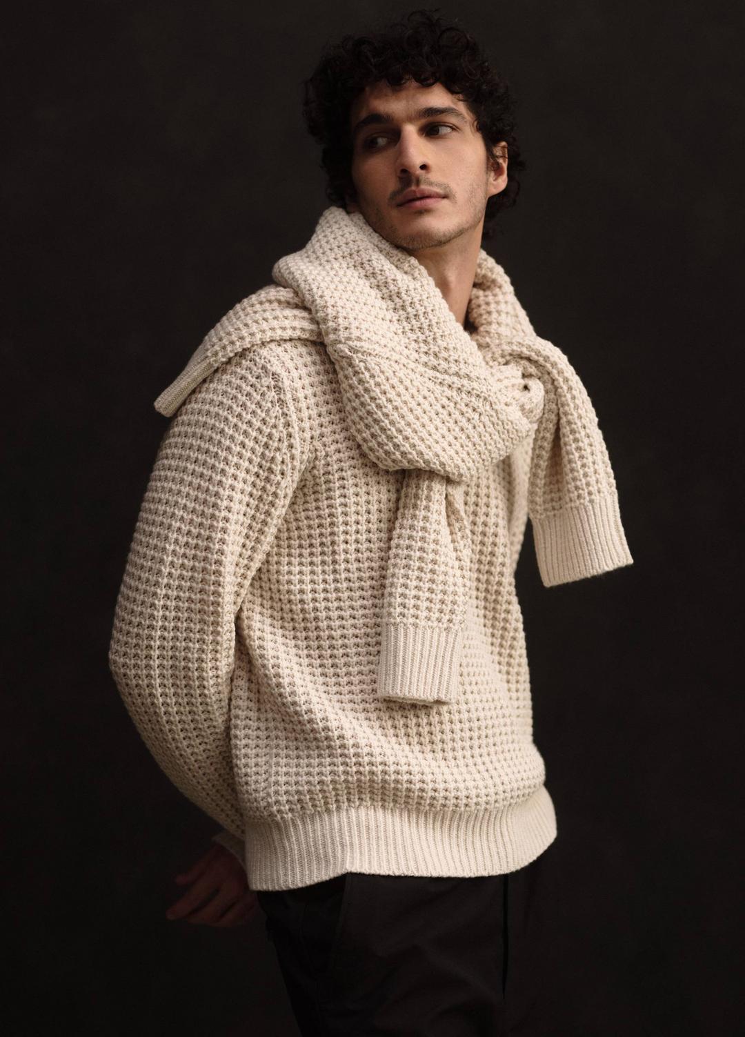 VINCE Macro-Waffle Crew Neck Sweater in Crew Neck