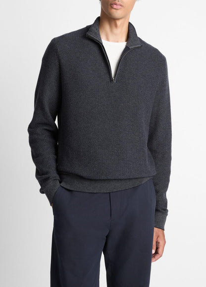 VINCE Geo-Jacquard Wool-Blend Quarter-Zip Sweater in Quarter Zip
