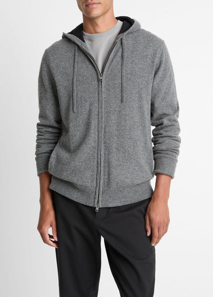 VINCE Cashmere Zip-Front Hoodie in Cashmere
