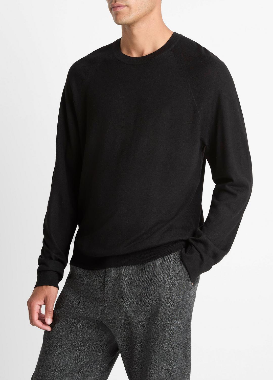 VINCE Featherweight Wool-Cashmere Crew Neck Sweater in Crew Neck