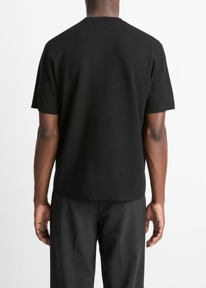 VINCE Milano Short-Sleeve Crew Neck Sweater in Crew Neck