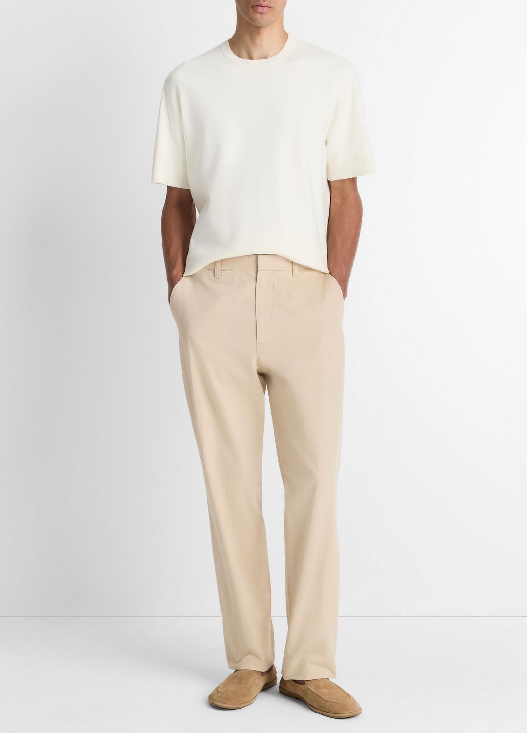VINCE Milano Short-Sleeve Crew Neck Sweater in Crew Neck