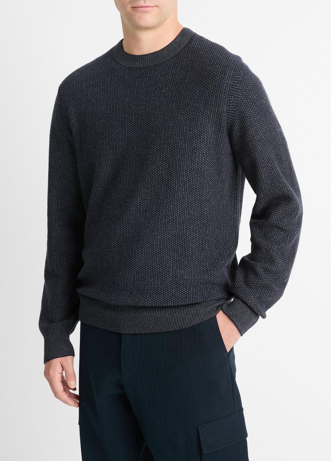 VINCE Geo-Jacquard Wool-Blend Crew Neck Sweater in Crew Neck