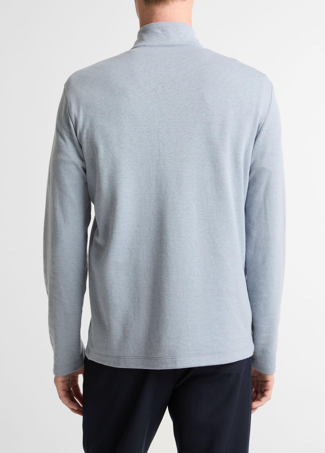 VINCE Double-Face Cotton-Blend Quarter-Zip Pullover in Quarter Zip