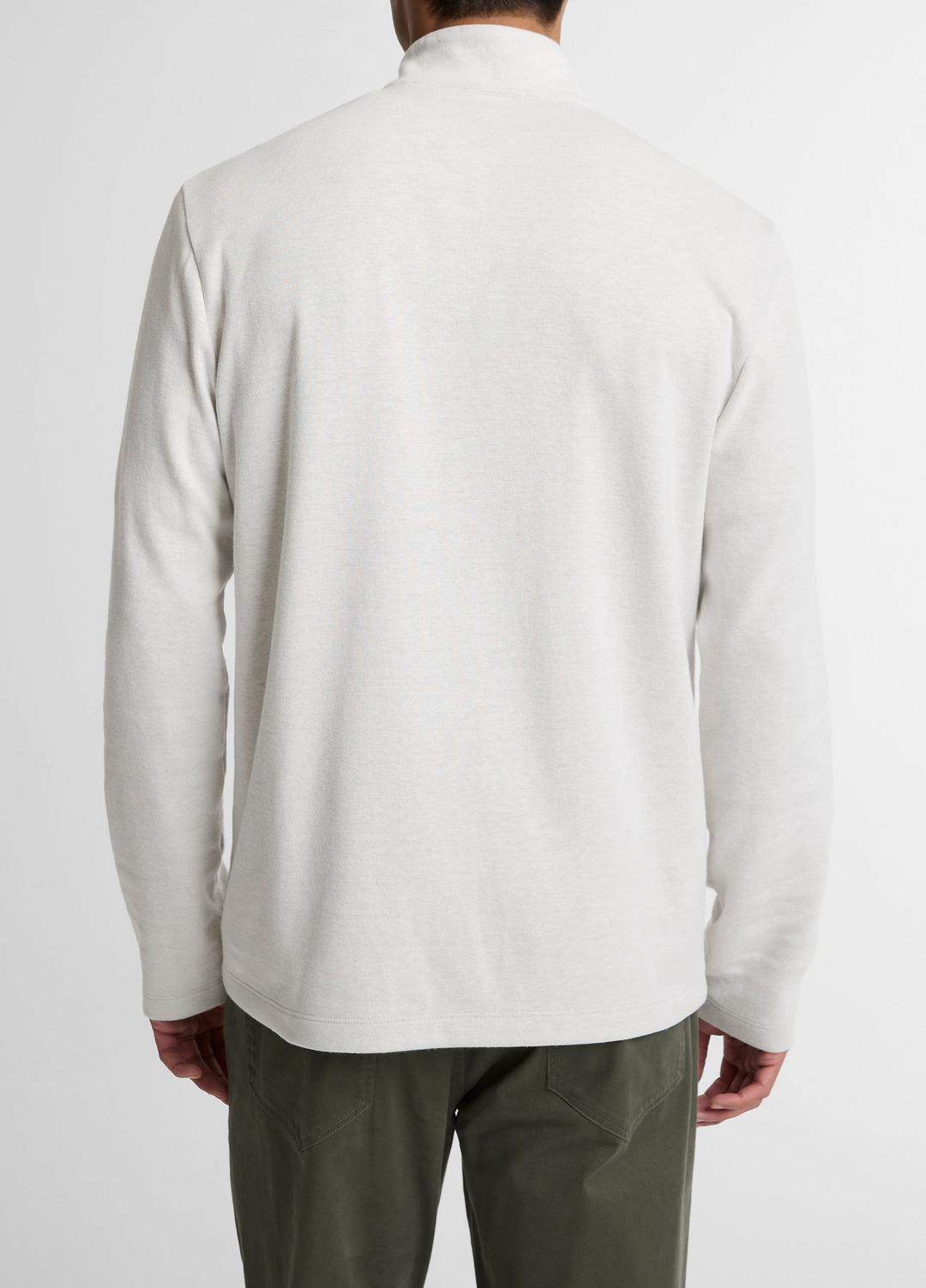 VINCE Double-Face Cotton-Blend Quarter-Zip Pullover in Quarter Zip