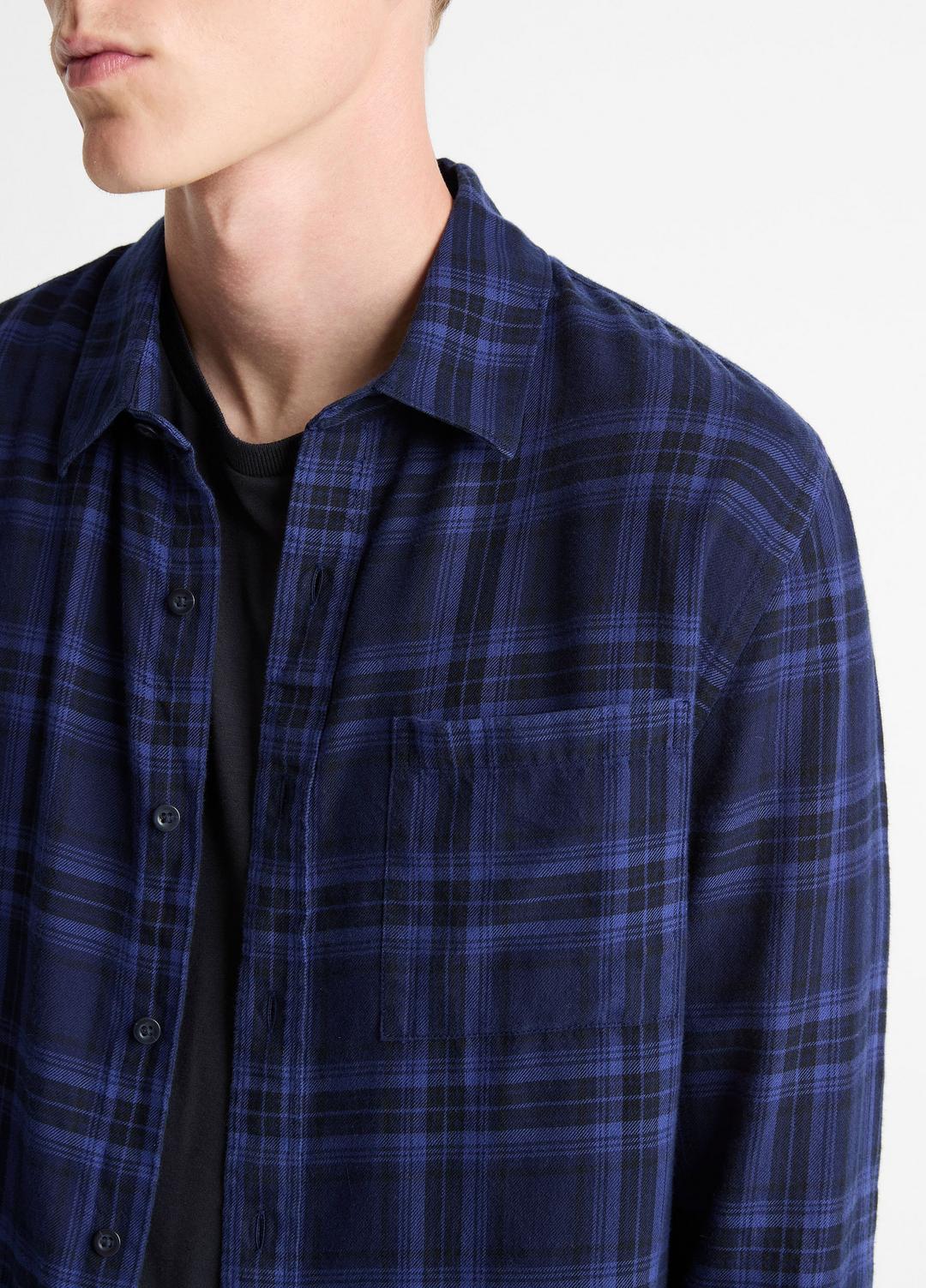 VINCE Big Horn Plaid Cotton Button-Front Shirt in Long Sleeve
