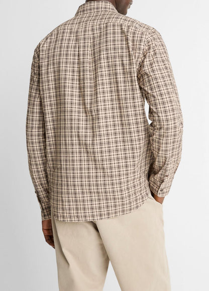 VINCE Great Falls Plaid Cotton Button-Front Shirt in Long Sleeve