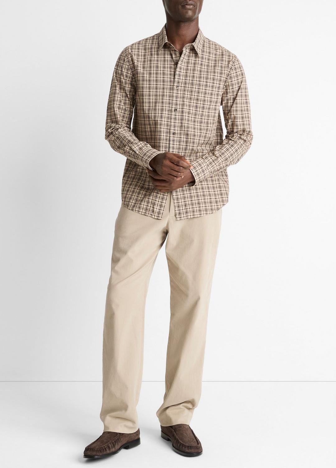 VINCE Great Falls Plaid Cotton Button-Front Shirt in Long Sleeve