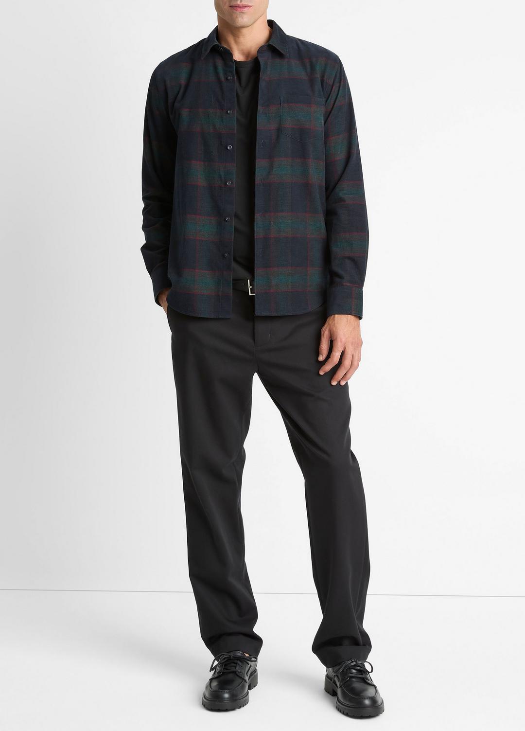 VINCE Holme Plaid Cotton Button-Front Shirt in Long Sleeve