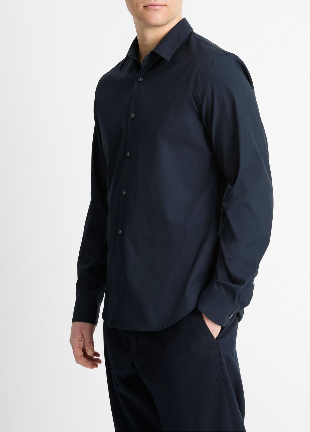 VINCE Stretch-Cotton Poplin Shirt in Long Sleeve