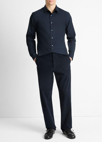 VINCE Stretch-Cotton Poplin Shirt in Long Sleeve