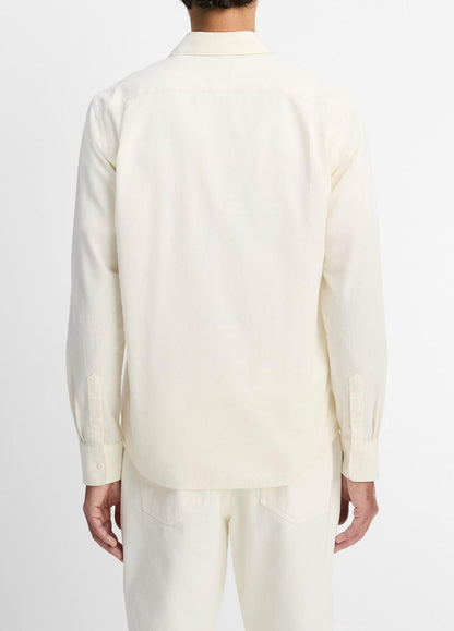 VINCE Cotton Chambray Button-Front Shirt in Long Sleeve