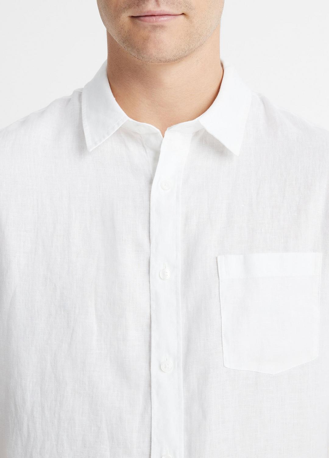 VINCE Linen Short-Sleeve Shirt in Short Sleeve