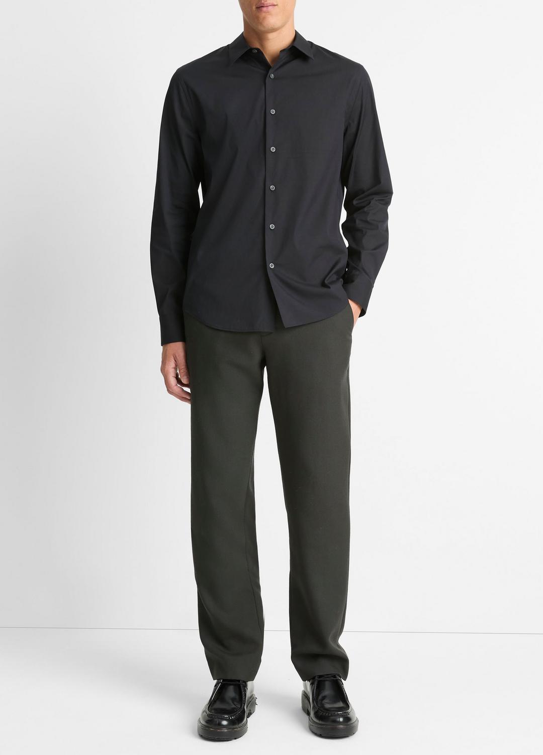 VINCE Stretch-Cotton Poplin Shirt in Long Sleeve