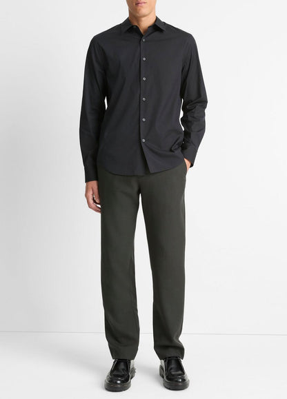 VINCE Stretch-Cotton Poplin Shirt in Long Sleeve