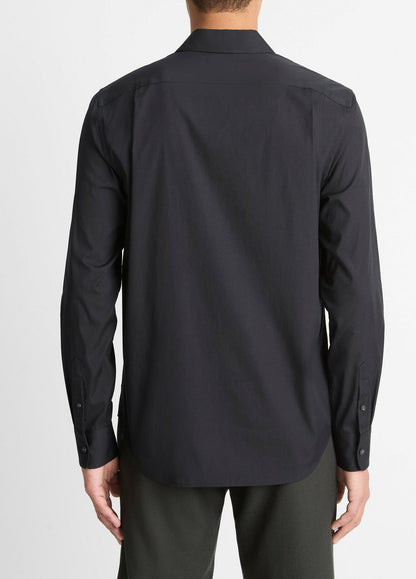 VINCE Stretch-Cotton Poplin Shirt in Long Sleeve