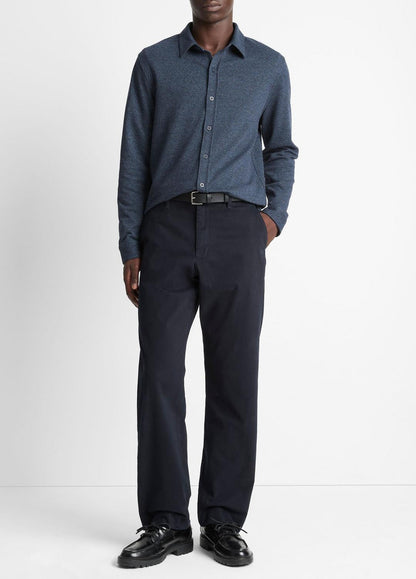 VINCE Houndstooth Cotton-Blend Button-Front Shirt in Long Sleeve