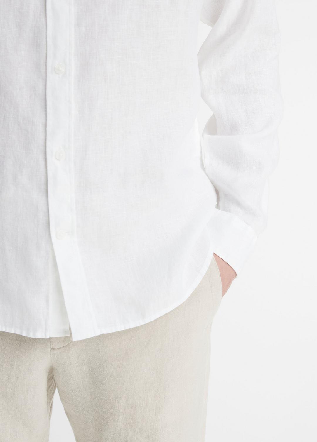 VINCE Linen Long-Sleeve Shirt in Long Sleeve
